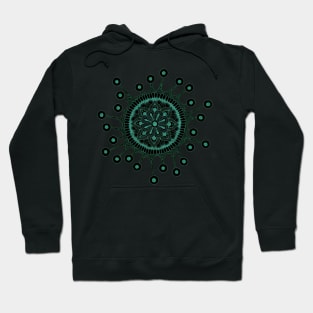 Virus Mandala (black/teal) Hoodie